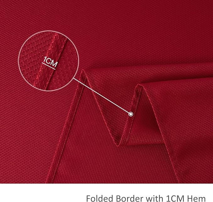 maxmill Jacquard Square Tablecloth Stain Resistant Waterproof Wrinkle Resistant Washable Soft Table Cloth, Fabric Table Cover for Dining Room, Indoor and Outdoor Use, 52 x 52 Inch, Red