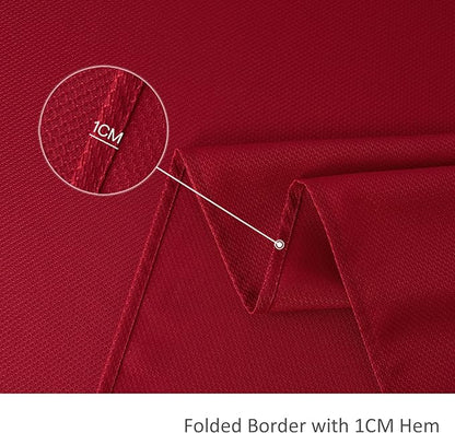 maxmill Textured Tablecloth Stain Resistant Waterproof and Wrinkle Resistant Washable Table Cloth, Fabric Table Cover for Dining Room and Outdoor Use, Rectangle 60 x 120 Inch, Red