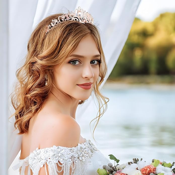 Princess Crown for Women, Crystal Queen Tiaras for Girls Bridal Hair Accessories Gifts for Birthday Wedding Prom, Bridal Party, Pageant, Halloween Christmas Costume