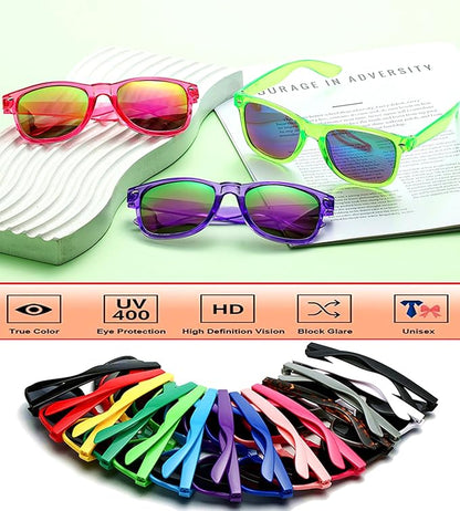 Fsmiling Purple Sunglasses Bulk Adult Party Sunglasses 80s Glasses Shades for Men Women Mardi Gras-30Pack,UV Protection