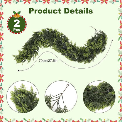 6FT Real Touch Christmas Cedar Garland – Thickness Faux Greenery Garland for Mantel, Fireplace, Table & Doorway | Realistic Indoor Outdoor Holiday Décor (1 Pack)