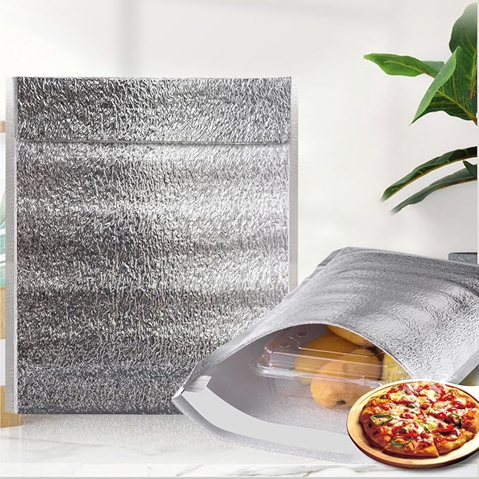 Smilco Reusable Insulation Bags Thermal Box Liners Metalized Liners Lunch Food Box Shopping Bag Insulated Lining Waterproof Insulation Package (25 Pack/ 8 In x 11 In)