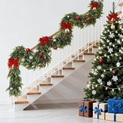 6FT Real Touch Christmas Cedar Garland – Thickness Faux Greenery Garland for Mantel, Fireplace, Table & Doorway | Realistic Indoor Outdoor Holiday Décor (1 Pack)