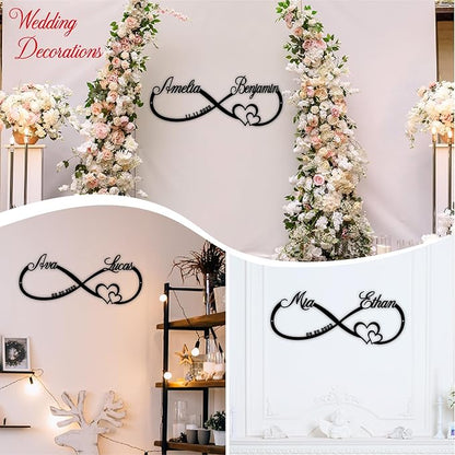 Personalized Couples Name Metal Sign,Custom Couples Name and Date Wall Decor,Passionate Heart Wall Art Sign for her him,Home,Wedding,Anniversary,Valentines Day Gift