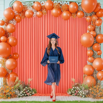 10x10 Orange Backdrop Curtain for Parties Wrinkle Free Orange Photo Curtains Backdrop Drapes Fabric Decoration for Wedding Birthday Party Baby Shower 5ft x 10ft,2 Panels