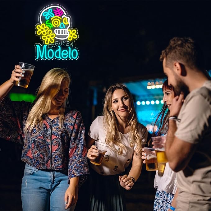 Beer Neon Sign for Wall Decor Beer Neon light for Bedroom Bar Led Business Signs Suitable for Man Cave Home Bar Pub Party Store Bistro Birthday Gift Christmas Decor Size 14.9 * 11.8In(ZYLD283)
