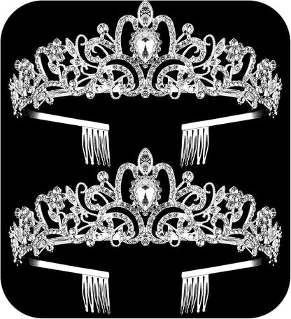Crystal Tiara Crowns For Women Girls Princess Elegant Crown with Combs Women's Headbands Bridal Wedding Prom Birthday Party