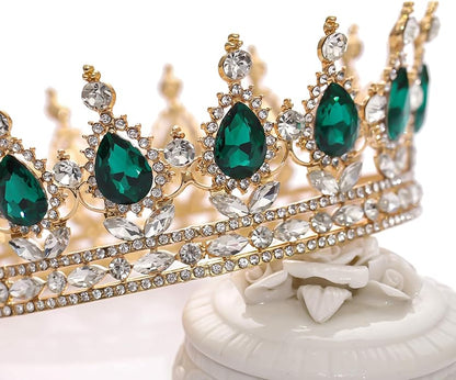 FORSEVEN Queen Crown Rhinestone Wedding Crowns and Tiaras for Women Costume Party Hair Accessories Princess Birthday Crown Crystal Bridal Crown Christmas Decorations Headband