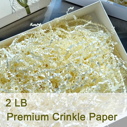 2 LB Beige Crinkle Paper Filler for Gift Box DIY Packing Paper Easter Basket Grass