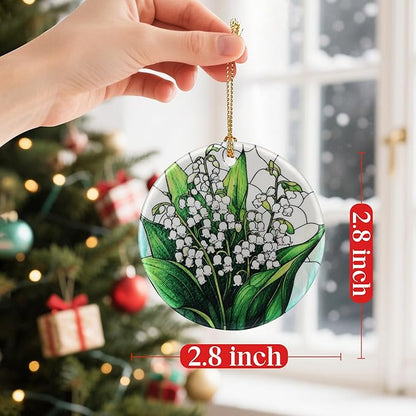Lily of Valley Flower Ornament, Christmas Ornaments: Christmas Tree Decorations, Holiday Decor, Stocking Stuffers, Gift Ideas, Xmas Gift, Flower Lover Gifts & Gifts for Women