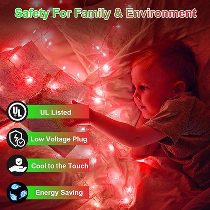 470FT 1500LED Christmas Lights, 12 Modes Red Outdoor String Lights with Timer & Dimmable, Waterproof Green Wire Christmas String Lights for Indoor Tree Xmas Patio Fence Balcony Garden Party Decor
