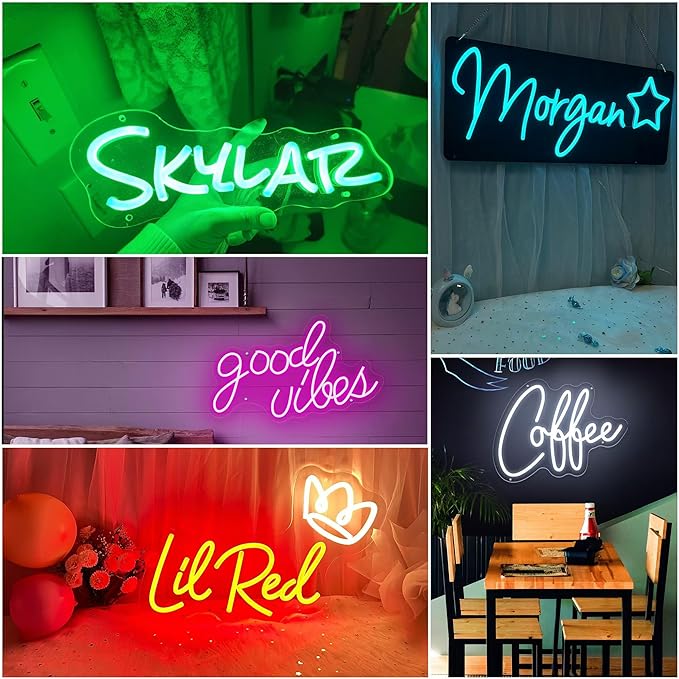 Custom Neon Signs, LED Name Light, Neon Sign Customizable For Wall Decor, Personalized Neon Lights Sign For Birthday Christmas Gifts, Wedding Party Business Logo