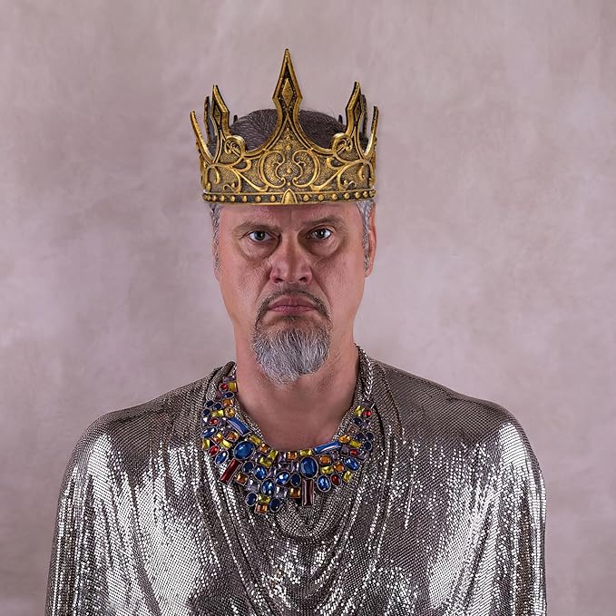 Regal King's Crown,Adjustable Royal Crown Prince Tiara,Medieval King Costume Accessories for Adult