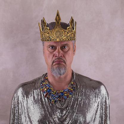 Regal King's Crown,Adjustable Royal Crown Prince Tiara,Medieval King Costume Accessories for Adult