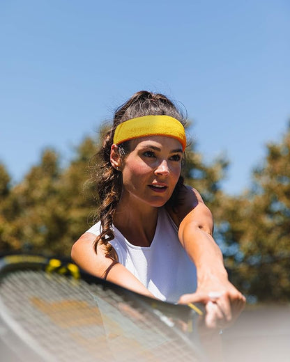 Suddora Workout Headband for Men and Women, Moisture-Wicking Athletic Sweatband, Lightweight Cotton Terry Cloth Bands for Basketball, Tennis, Football, Gym, Running, Cosplay & Costumes