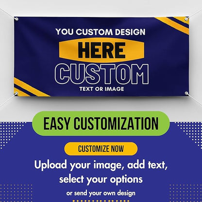 Personalized Custom Vinyl Banner Printing Indoor or Outdoor use Printed Business Event Birthday Party Large Custom Vinyl banner for Party Decoration Factory of Stickers (10'x12')