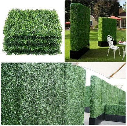 ZXMOTO 20"x20" Artificial Boxwood Hedge Panels 12PCS Artificial Boxwood Panels Topiary Hedge Plant Faux Grass Wall Decoration Faux Greenery Wall Panel for Indoor Outdoor Garden Backyard Home Decor