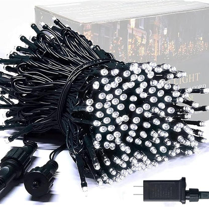 JMEXSUSS 250 LED White Christmas Lights Outdoor, 91.5ft Extendable White String Lights Indoor, Christmas Tree Lights with 8 Modes for Room Garden Patio Wedding Party Christmas Decorations