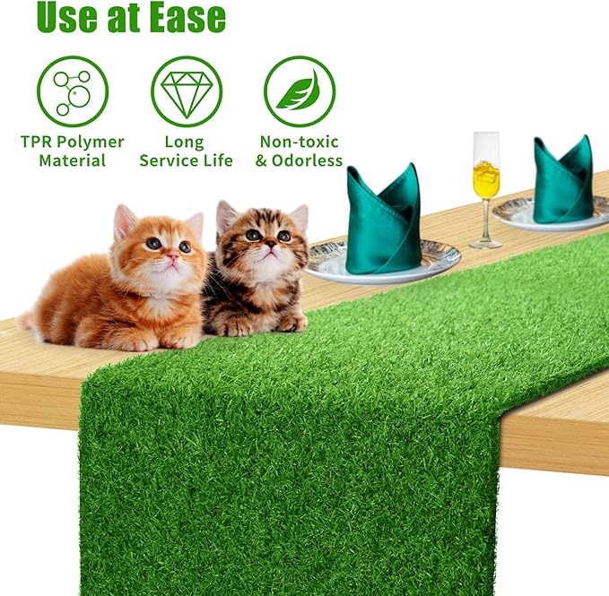 Grass Table Runner, 12" x 48" Easter Table Runner, Easte-Table- Decorations-Indoor, Fake Grass Decor: No Shedding & No Mess, Turf Table Tunner for Easter, Golf, Football, Birthday, Wedding Parties