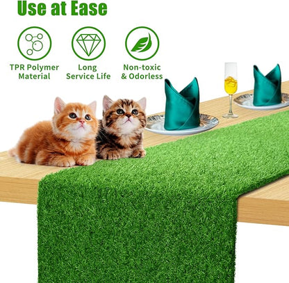 Grass Table Runner, 12" x 108" Easter Table Runner, Easte-Table- Decorations-Indoor, Fake Grass Decor: No Shedding & No Mess, Turf Table Tunner for Easter, Golf, Football, Birthday, Wedding Parties