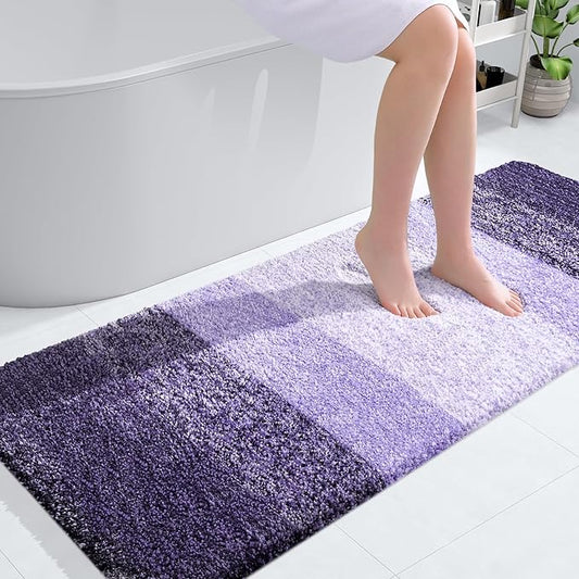 OLANLY Bathroom Rugs Mat 44x32, Extra Soft Absorbent Microfiber Bath Rugs, Rubber Backing, Quick Dry, Machine Washable Bath Mats for Bathroom Floor, Tub and Shower, Home Decor Accessories, Violet