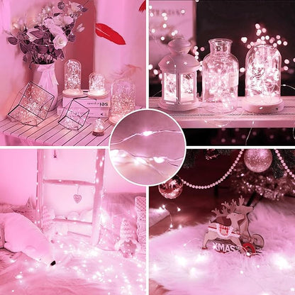 4Pack 80FT 240LED Fairy Lights Battery Operated with Remote & Timer | 8 Modes Twinkle String Lights Battery Powered Indoor Outdoor Waterproof for Bedroom Wedding Classroom Christmas Décor