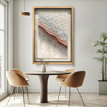 BrightA 3D Paper White Wall Art Abstract Wall Art Framed Artwork for Walls Frame Large Artwork for Living Room Office 27.5"x39.4"