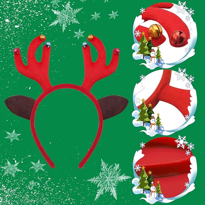 BQTQ 12 Pieces Christmas Headbands Xmas Party Costume Headband for Christmas Holiday Favor