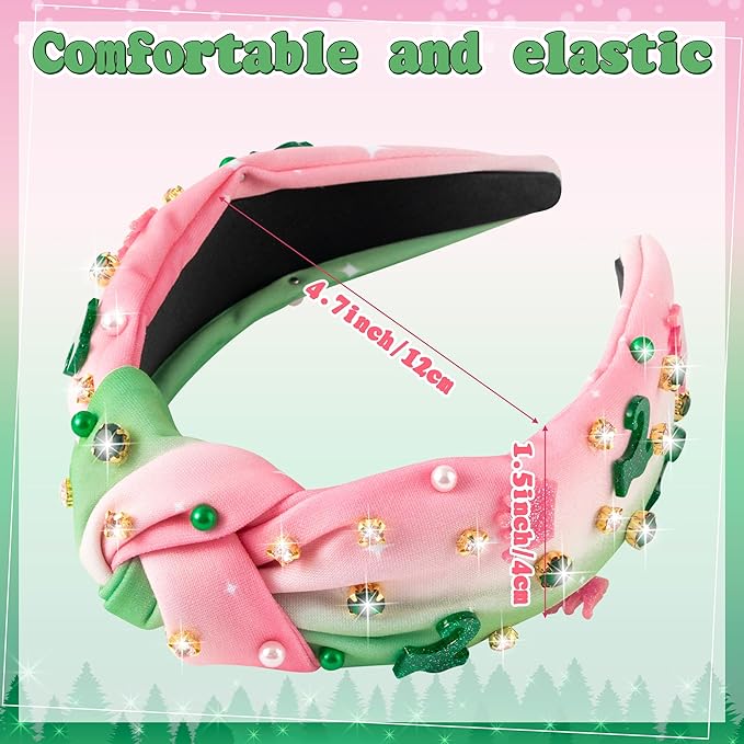 PANTIDE Witch Musical Jeweled Knotted Headband - Witch Musical Fan Gift Glitter Pink Crown Green Boots Rhinestone Crystal Embellished Headband Fashion Accessories Birthday for Women Girl (Crown Boots)