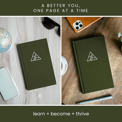 Self-Mastery Journal for Men - Gratitude Journal – 5 Minute Journals - Reflection Manifestation Journal for Mindfulness – Goal/Guided Gratitude Journel for Women & Men (Olive)