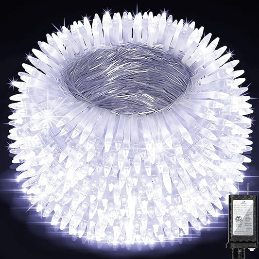 1500 LED Chrstmas Lights, 470ft Outdoor Christmas String Lights with 12 Modes, Cool White LED String Lights with Timer Dimmable Waterproof for Tree Xmas Fence Garden Wedding Party Holiday Decorations