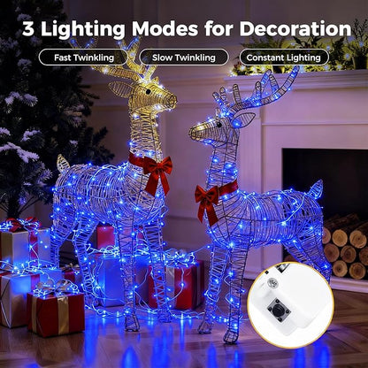 litogo 12 Pack 7FT 20 LED Fairy Lights Battery Operated, 3 Lighting Modes, Bulk Mini Twinkle String Lights Waterproof Silver Wire for Weddings Mason Jars Party Christmas Decorations-Blue