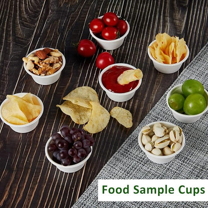 Vplus 500 Pack 2 OZ Disposable Souffle Cups, 100% Compostable Portion Cups, Made From Bagasse Fibe, Perfect For Dips, Food Sample, Jams, Honey, Sauces, Nuts