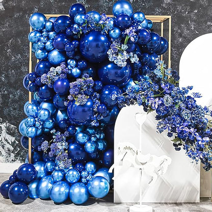 PartyWoo Metallic Blue Balloons 4pcs 36 Inch Chrome Blue Latex Helium Balloons for Graduation Wedding Baby Shower Engagement Baby Shower Wedding Bachelorette Birthday Party Decorations Blue-G106