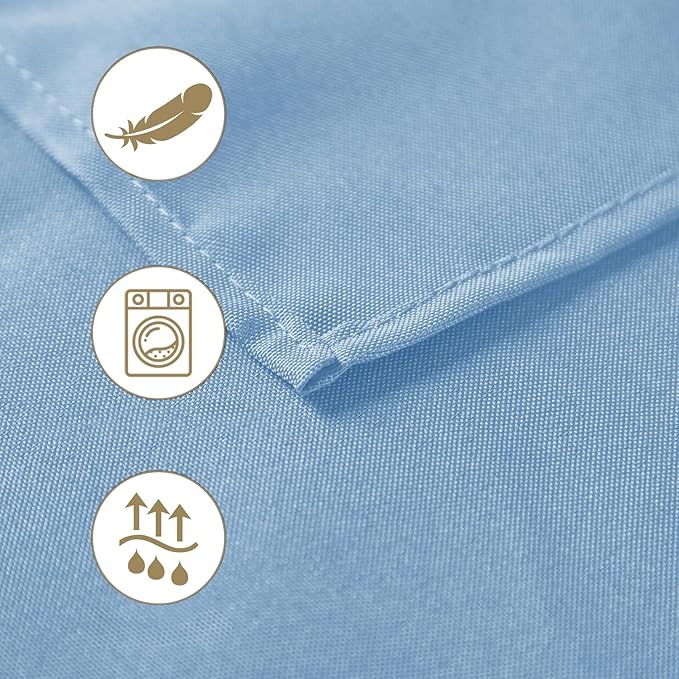 25pcs Polyester Cloth Napkins - 17 x 17 inch Blue Mist Dinner Washable Napkins with Hemmed Edges for Restaurant/Wedding/Hotel(25,Blue Mist)