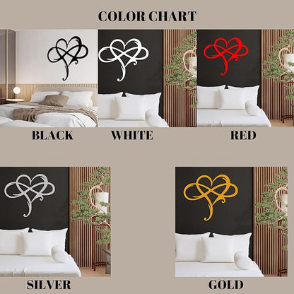 Infinity Heart Metal Wall Art for Home Decor, Eternal Love Sign Steel Wall Plaque, Home Wedding Decor, Eye-Catching Addition to Living Room, Above Bed Decor for Bedroom Ornaments