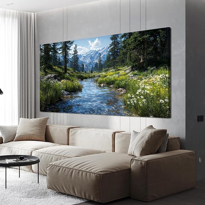 Large Canvas Wall Art Decor Artwork For Walls Green Landscape Wall Art Decor Wall Art Pictures For Living Room Nature Oversized Wall Art Prints Bedroom Kitchen Office Wall Decoration 29" X 58"
