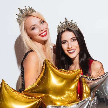 TAROSE Silver Tiaras for Women and Girls, Crystal Gold Crowns for Women, Hair Accessories for Bride/Halloween/Prom/Birthday