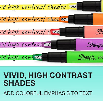 Sharpie Clear View Highlighters, With See-Through Chisel Tip, Assorted Colors, 12 Count - School, Teacher, Office Supplies