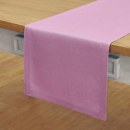 Solino Home Linen Violet Table Runner 90 Inches Long - 100% Pure Linen Dining Table Runner 14 x 90 Inch for Holiday - Fete