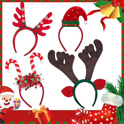 BQTQ 12 Pieces Christmas Headbands Xmas Party Costume Headband for Christmas Holiday Favor