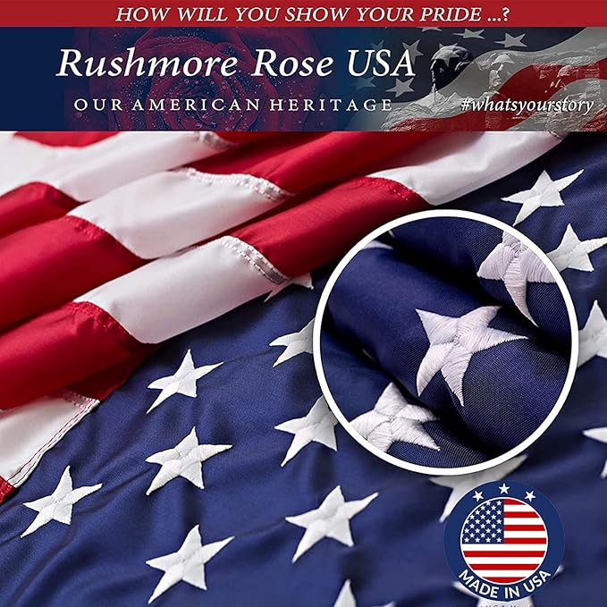 Large American Flag for Outside 10x15 | American Flag 100% Made in USA -US Flag Heavy Duty Outdoor with Embroidered Stars and Sewn Stripes Outdoor Flag for High Wind - FMAA Certified