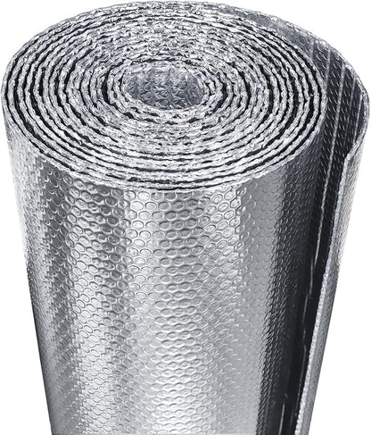 Window Insulation for Summer Heat,Bubble Reflective Insulation Roll 16" x 10 FT, Reflective Window Film Heat Blocker, Garage Insulation, RV Window Insulation.