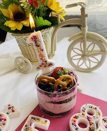 Birthday Candles, Pearl Sequin Number Candle Party Supplies (Number-1)