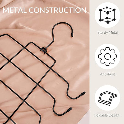 ZEDODIER 3 Pack Tank Top Hanger Space Saving, Bra Hangers for Closet Organizer, Hanging Bra Organizer Tank Tops Holder with 24 Hooks, Metal Closet Organizers and Storage Small Space Solutions, Black