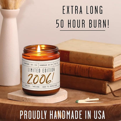 19th Birthday Gifts for Girls - 'Limited Edition 2006' Soy Candle, w/Champagne on Ice I 19 Birthday Gifts for Women I 19th Gift for Her Ideas I 9oz Reusable Jar, 50Hr Burn, Made in USA