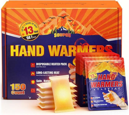 Hand Warmers Disposable 200/150/100/50/30 pcs, Up to 13 Hours of Heat Body Warmers, Air Activated Bulk Hand Warmers for Women Men, Gifts for Christmas, Golf Hunting Camping Essentials