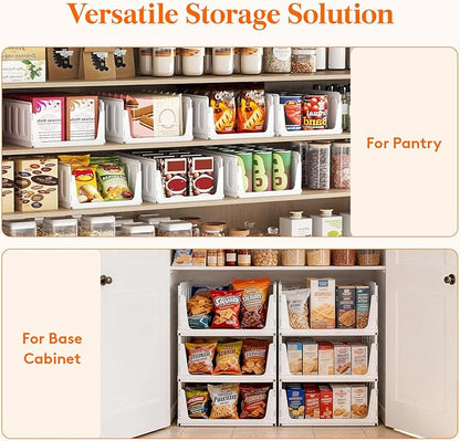 Lifewit 6 Pack Stackable Closet Organizers and Storage Basket for Clothes, Plastic Sweater Storage Bins for Wardrobe, Multifunctional Pants Organizer for RV, Pantry, Bathroom, Kitchen, Dorm, 24L