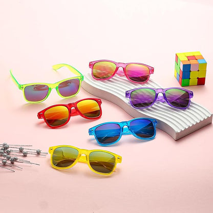 Eyegla 8/12/18 Pack Neon Sunglasses Bulk Colorful Multipack Party Sunglasses Retro Glasses Party Favor for Adult Men Women