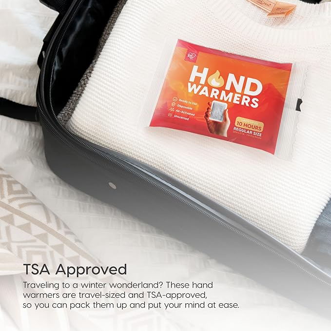 IRIS USA Hand Warmers, Regular/Large/Jumbo, 30/60 Individual Warmers, Regular/Adhesive Body Warmers Up to 10/12/18 Hours Disposable Handwarmer Bulk for Hot Hands Feet Chest Back, TSA-Approved, Camping